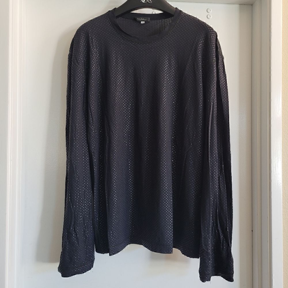 Byblos mens black stretchy Disco vibes haute couture top